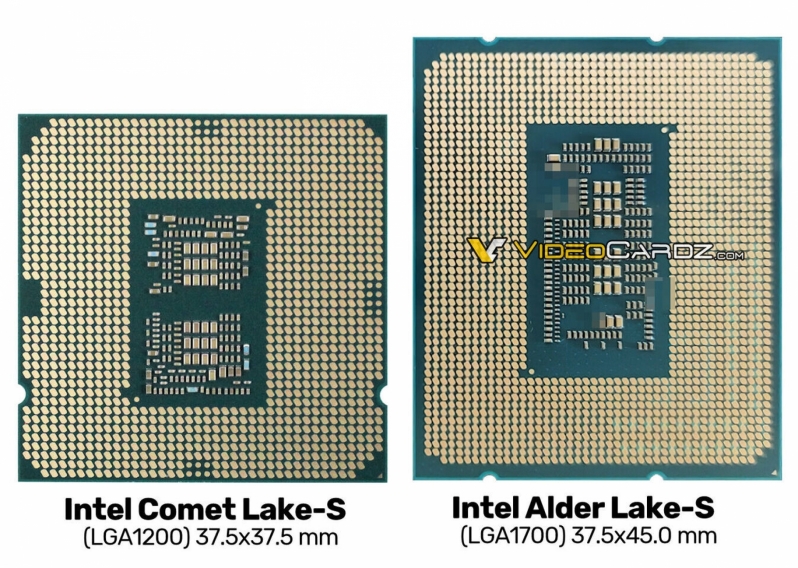 Intel Alder Lake-S процесорот прикажан на фотографија