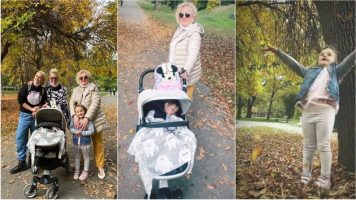 (Галерија) Тијана и Тамара со семејството: Три генерации на есенска прошетка