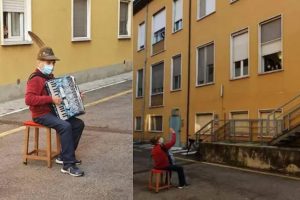 81-годишен пензионер ѝ свири серенада на сопругата под болничкиот прозор оти не може да ја посети