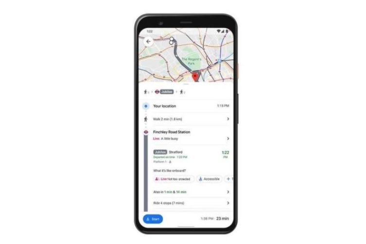 Google Maps во реално време ја покажува пополнетоста во јавниот превоз