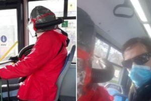 (Фото) Патник во автобус стана хит на социјалните мрежи поради неговата маска