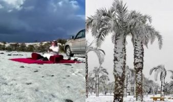(Видео) Снег падна во Саудиска Арабија првпат по 50 години