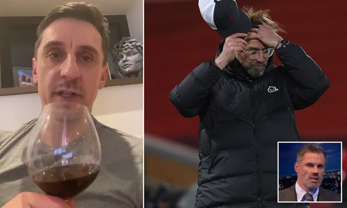 Гери Невил со црвено вино го прослави „топењето“ на Ливерпул