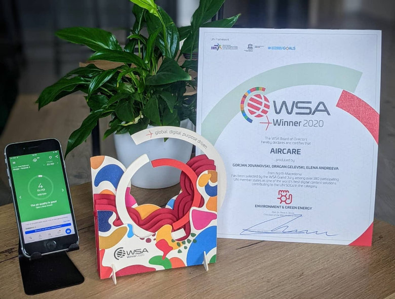 Апликацијата AirCare ја освои престижната World Summit Award 2020 награда од ОН