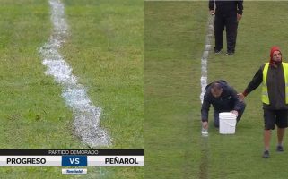 Уругвајското дерби на терен со рачно поправани линии!