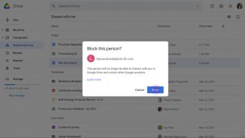 Google Drive ажурирање сега овозможува блокирање на спамери