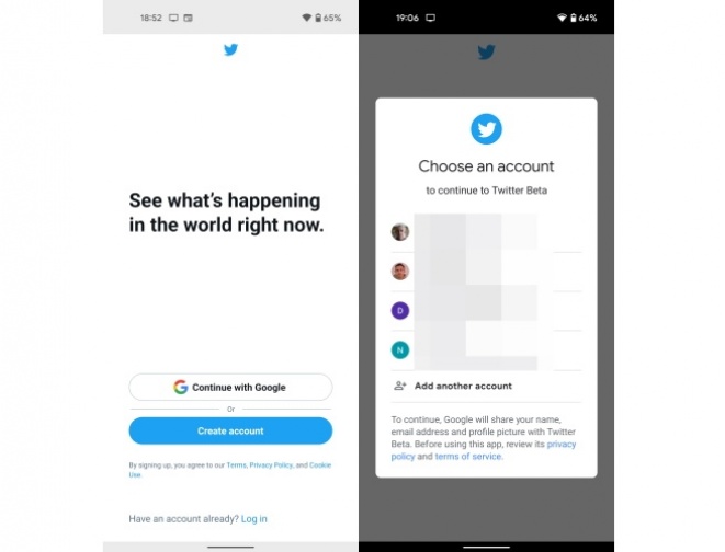 Twitter Beta овозможува логирање преку Google профилот