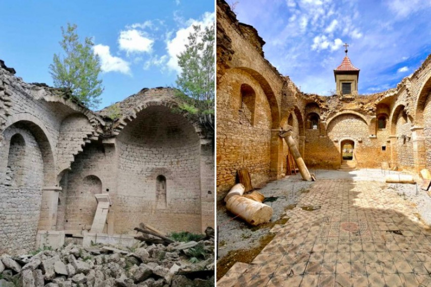 (Фото) Мавровчани сами ја исчистија потопената црква „Св. Никола“ која тонеше во ѓубре и шут