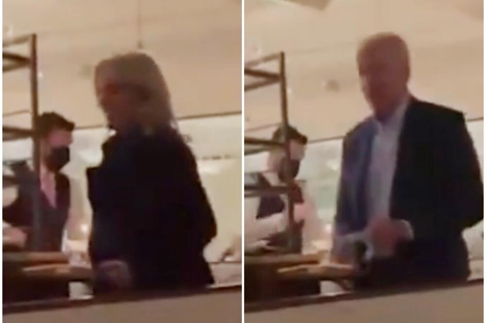 (Видео) Бајден во ресторан без маска, секретарката се обидувала да го извлече од одговорност