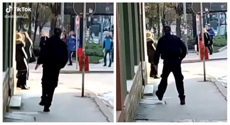 (Видео) Судиски чувар пијан ко клен се клатеше по улица
