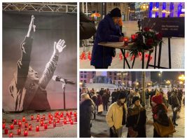 (Галерија) Скопје се збогува со својот сограѓанин Аки и на плоштад му ги испеаја најубавите песни од „Парни ваљак"