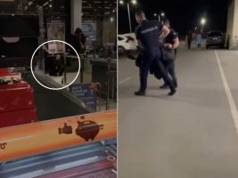 (Видео) Пијан поп не сакал да плати во Лидл, полицијата морала да го изнесе од маркетот
