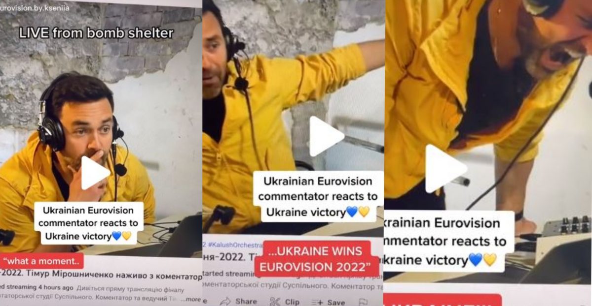 (Видео) Емотивната реакцијата на украинскиот коментатор од скривница за победата на Укриана