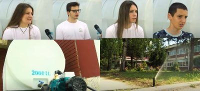 (Видео) Средношколци од Скопје направија систем за собирање на дождовница со која го наводнуваат школскиот двор