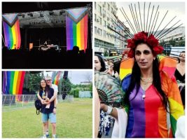Овации за Андреа и Наде Талевска додека пееја на Парадата на гордоста: Журка во Скопје со драг кралици, диџеи и боите на виножитото