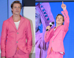 Бред Пит облече розев костим за премиерата во Јужна Кореја, новиот дизјанер реши да му го менува стилот