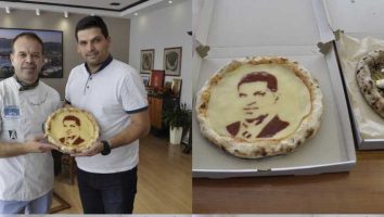 Градоначаникот на Охрид доби пица со неговиот лик