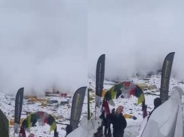 (Видео) Снежна лавина затрупа алпинистички камп на Хималаите