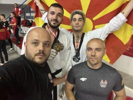 (Фото) Таеквондистот Дејан Георгиевски освои злато, а Филип Додевски сребро во Албанија
