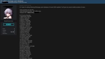 WhatsApp мета на хакери, украдени 500 милиони броеви