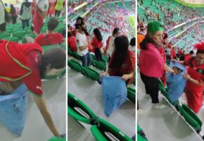 (Видео) По јапонските и мароканските навивачи си го чистеа ѓубрето на трибините во Катер