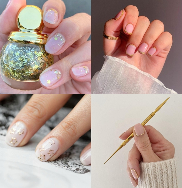 Маникир со златни детали, моден тренд за оваа зима