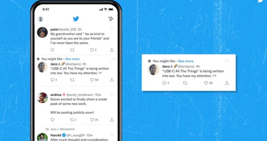 Twitter почнува да ги прикажува препорачаните твитови на сите