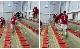 (Видео) Скопски фудбалери со јапонски манири, по натпревар ги исчистија трибините во Прилеп