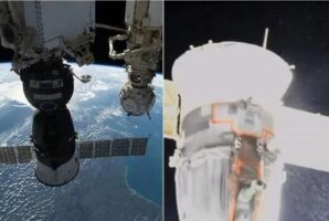 Поради оштетување на вселенскиот брод Сојуз поврзан со ISS, откажана е вселенската прошетка на руските космонаути