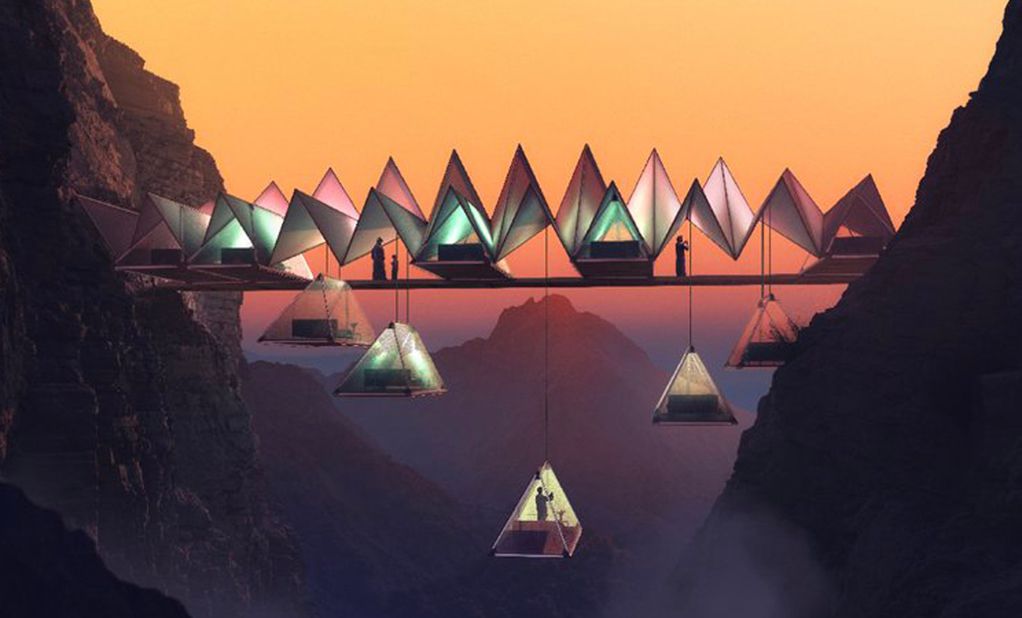 Висечки шатори за кампување меѓу планини, идеја за развој на локален туризам во Шаржа