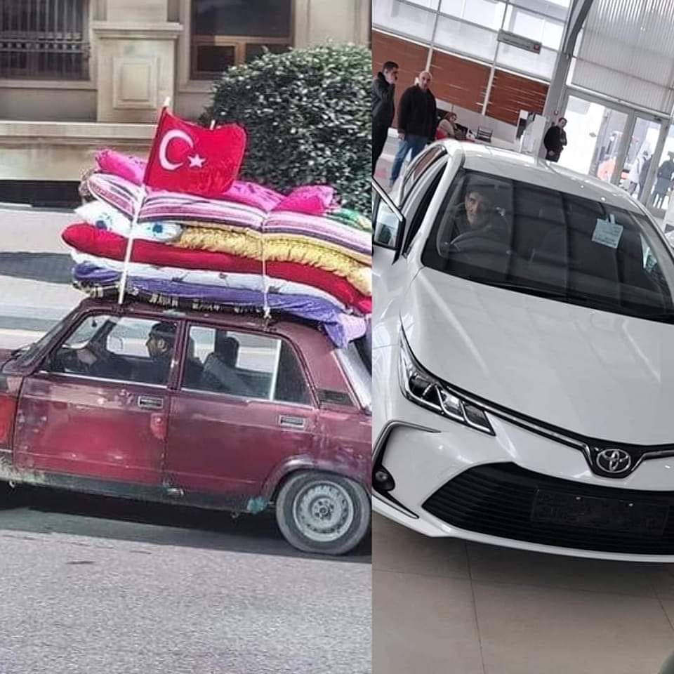 (Видео) Азејберџанецот кој со стара искршена „лада“ тргна да помага во Турција доби нов автомобил