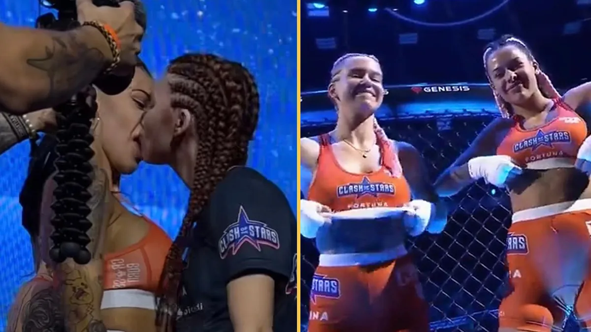 (Видео) Голи гради и лезбиски бакнеж разменија натпреварувачки на ММА борба
