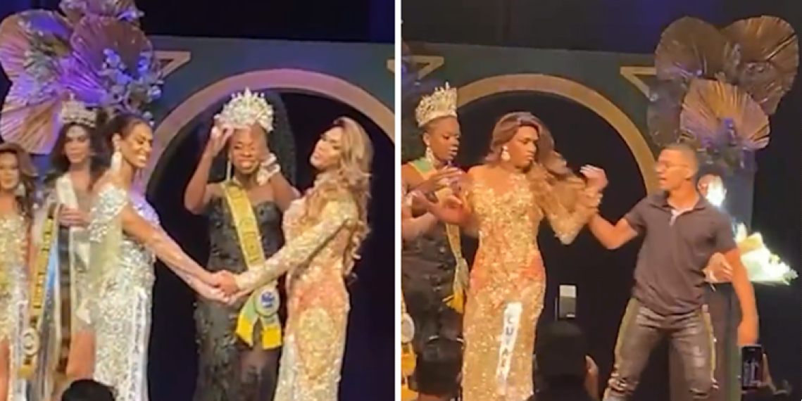 (Видео) Сопруг на мис прва придружничка скокнал на сцената и ја скршил круната на победничката на избор за убавина во Бразил