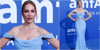 Фустан во кралско сина боја за Хурем Султан на црвениот тепих во Кан