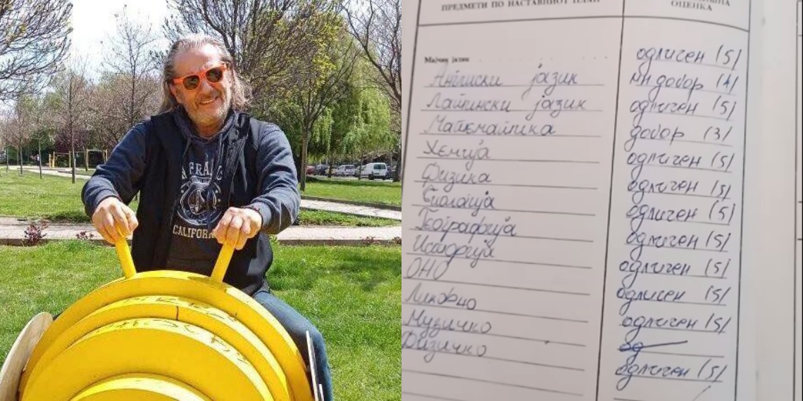 Математика од раѓање – тапа, поведение примерно: Џамбазов ја покажа ученичката книшка од 1978 година