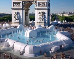 Tобогани на надувување пред најголемите атракции во Париз