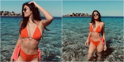 Сними летен хит па замина на одмор: Лара Иванова во портокалово бикини фаќа боја