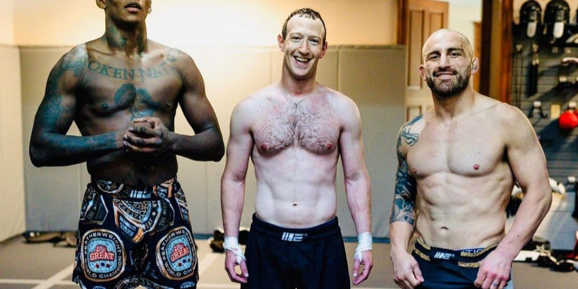 (Фото) Македонецот Александар Волкановски го подготвува Цукенберг за тепачката во кафез со Илон Маск