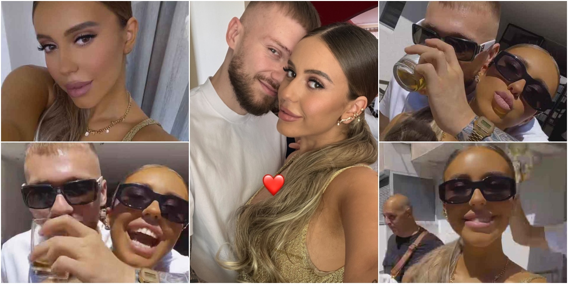 Антониа Гиговска во златен мрежест фустан се скоцка за на свадба, еден месец откако се породи