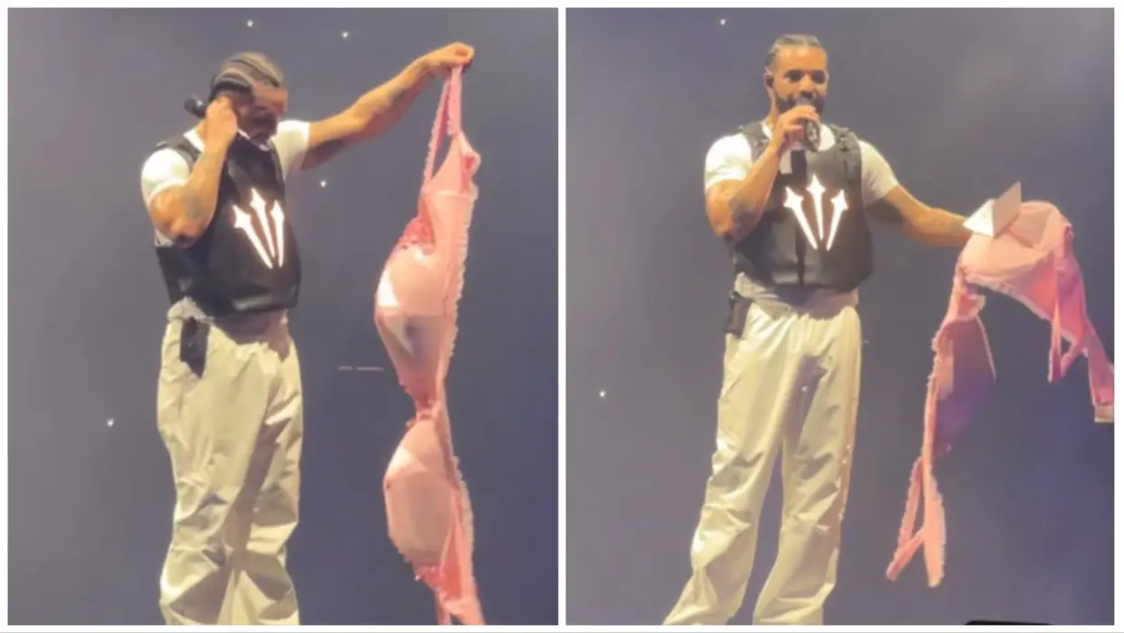 (Видео) Дрејк доби џиновски розов градник на сцена со порака од неговиот татко