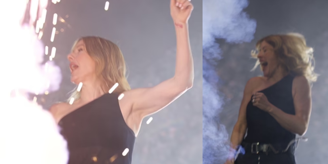 (Видео) Ели Голдинг погодена со пиротехничко средсво во лице