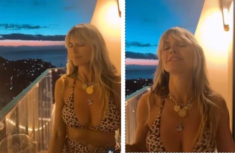 (Видео) Хајди Клум знае како се одржува брак, по градник играше секси среде вечера со сопругот