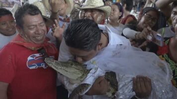 Градоначалникот кој се ожени со алигатор рече дека се сакаат: Не може брак без љубов