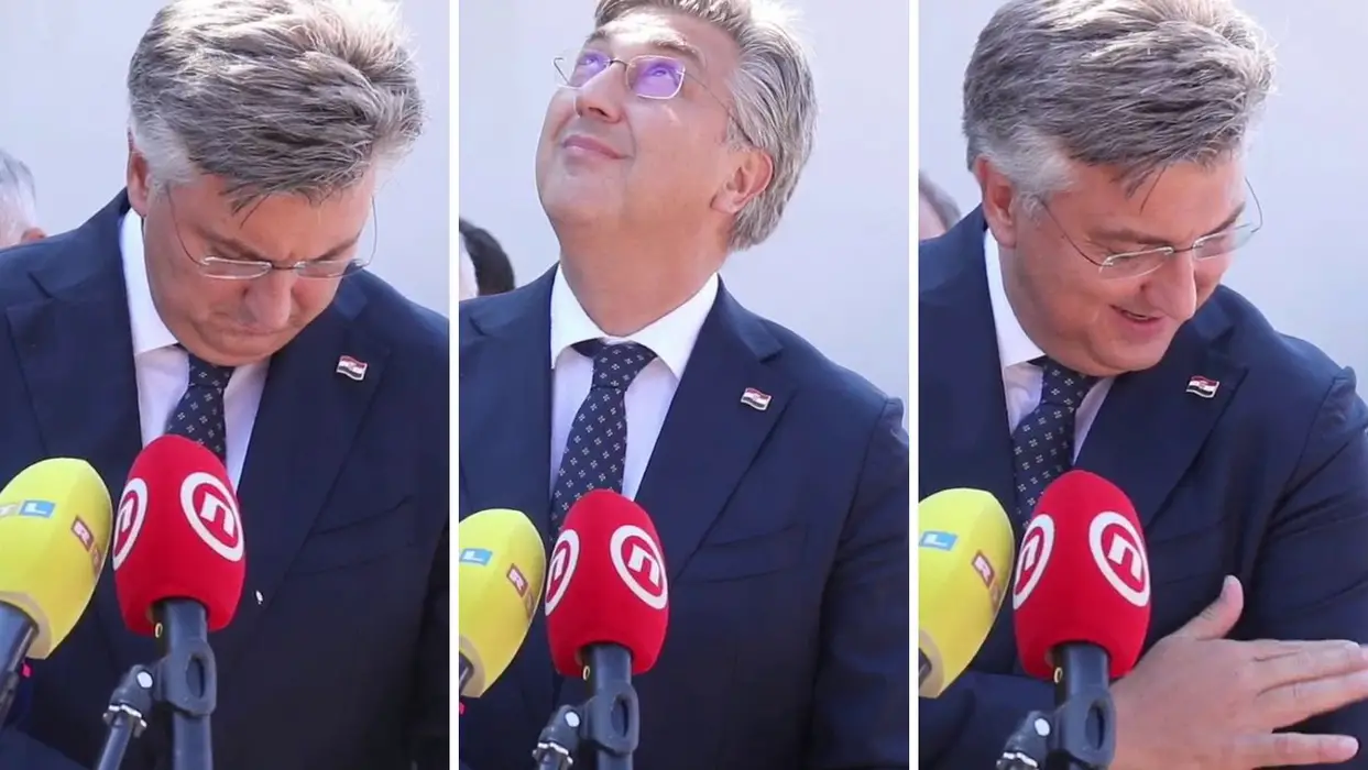 (Видео) Е ова ти е среќа, рече хрватскиот премиер Пленковиќ откако гулаб му го извалка синото одело додека држеше говор