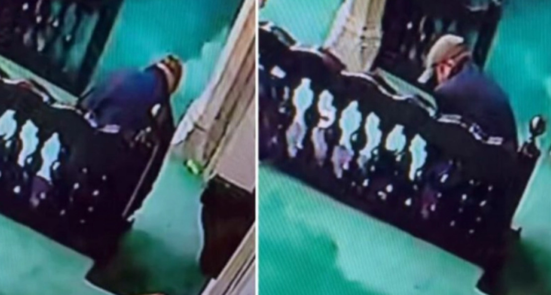 (Видео) Маж влегол во џамија и им крадел патики на верниците додека се молат