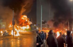 (Видео) Тотален хаос во Даблин, насилни судири меѓу полицијата и демонстранти