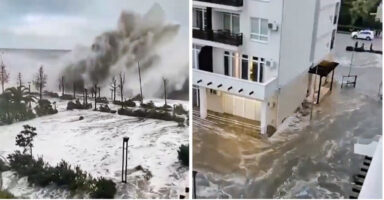 (Видео) „Бура на векот“ ги погоди Русија, Украина и Молдавија, луѓето умираат во затрупани автомобили