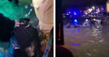 (Видео) Снимка од моментот кога сплавот во Белград почнува да тоне