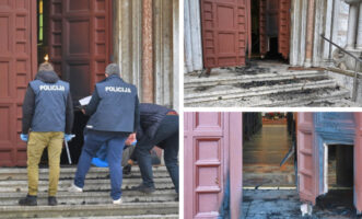 Вандалски чин кој не се памети во Пула: Запален влезот во црква непосредно пред почетокот на утринската миса