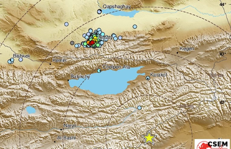 Земјотрес со јачина од 5,8 степени по Рихтер ја погоди границата меѓу Киргистан и Кина